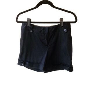 White House Black Market WHBM Black Shorts with Button Tab Detail 2